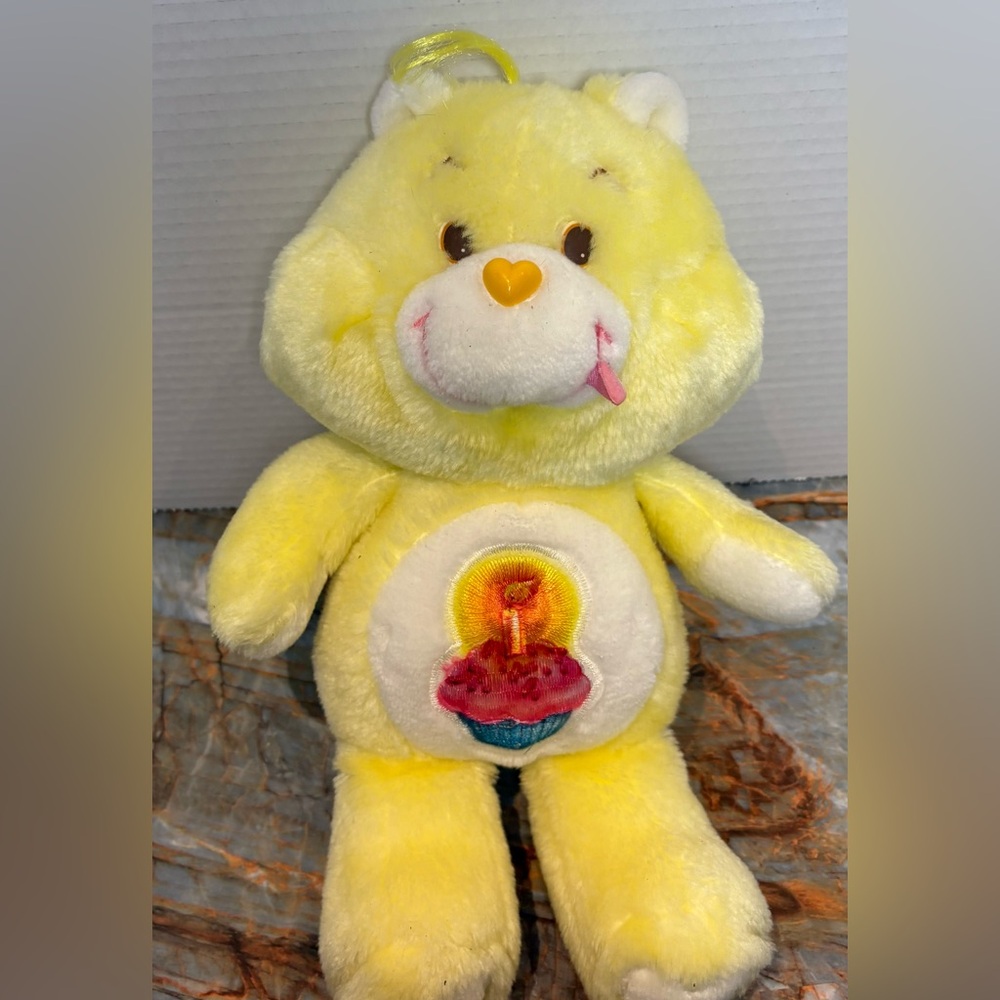 Care Bear Birthday Kenner Vtg Cupcake Yellow 1983 Plush 80s 13”